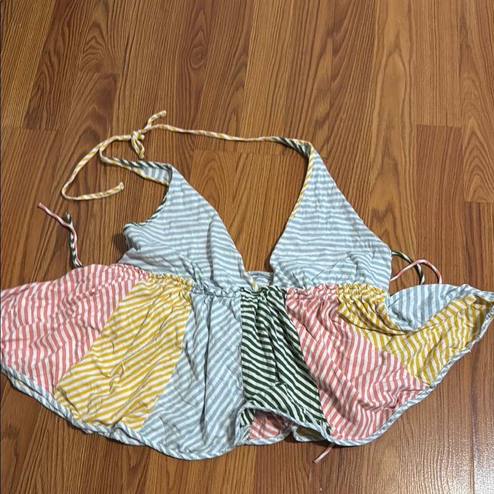 Anthropologie Striped Multicolor Halter Top
